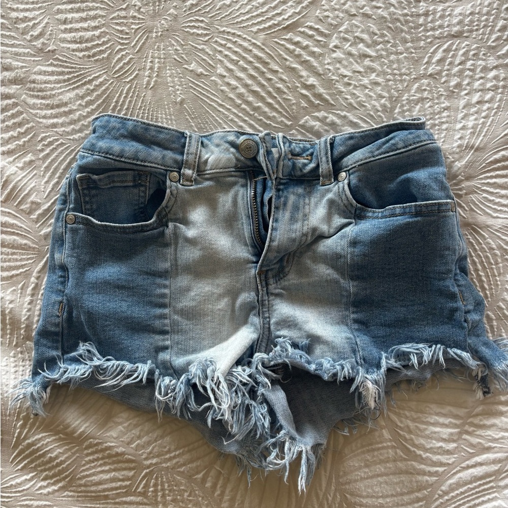 Altar'd State Blue Distressed Jean Shorts